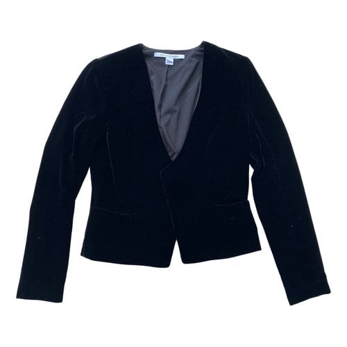 Pre-owned Diane Von Furstenberg Velvet Jacket In Black
