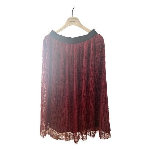 Pre-owned Alice And Olivia Maxi Skirt In Burgundy