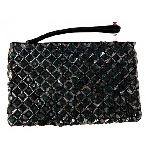 Pre-owned Marni Leather Clutch Bag In Green