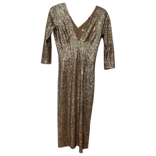 Pre-owned Dress The Population Mid-length Dress In Metallic