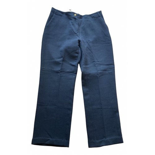 Pre-owned Borbonese Wool Trousers In Blue