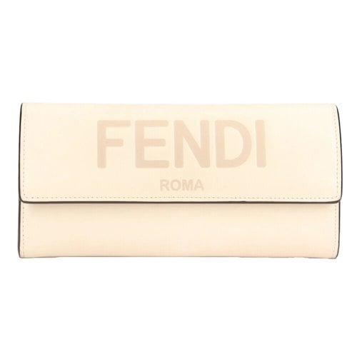 Pre-owned Fendi Leather Wallet In Beige