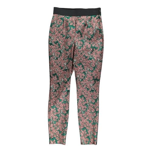 Pre-owned Dolce & Gabbana Cloth Straight Pants In Green