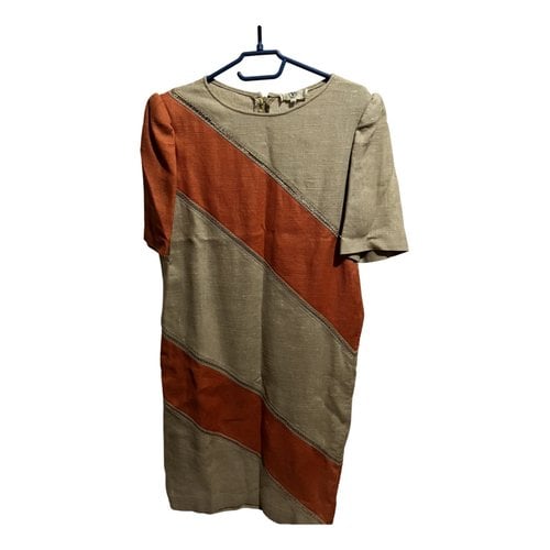 Pre-owned Valentino Linen Mid-length Dress In Multicolour