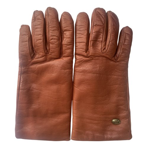 Pre-owned The Bridge Leather Gloves In Orange