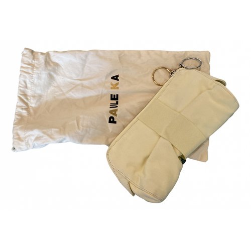 Pre-owned Paule Ka Silk Clutch Bag In Yellow