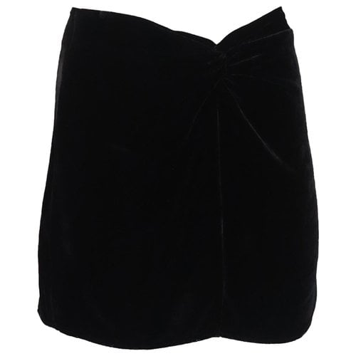 Pre-owned Reformation Velvet Mini Skirt In Black