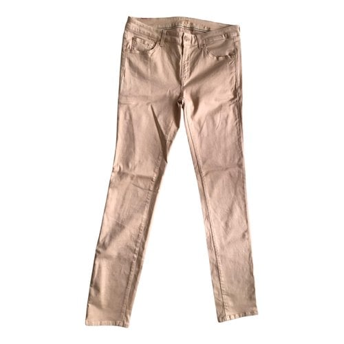 Pre-owned 7 For All Mankind Jeans In Beige