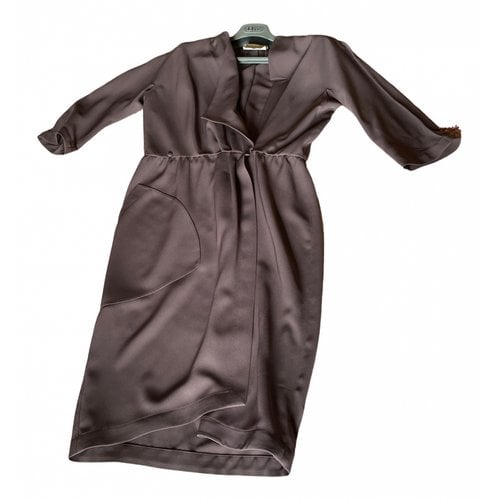 Pre-owned Mugler Mid-length Dress In Brown