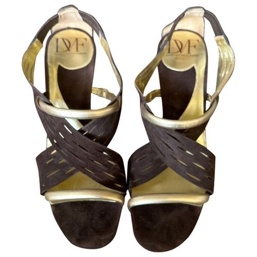 Pre-owned Diane Von Furstenberg Leather Sandal In Brown