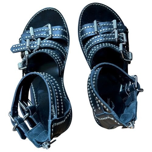Pre-owned Zadig & Voltaire Leather Sandal In Black