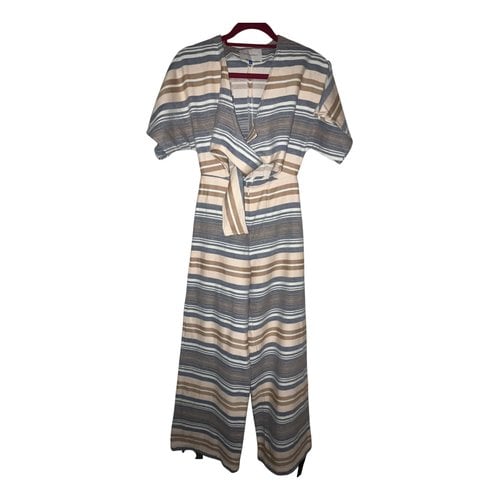 Pre-owned Solid & Striped Jumpsuit In Multicolour