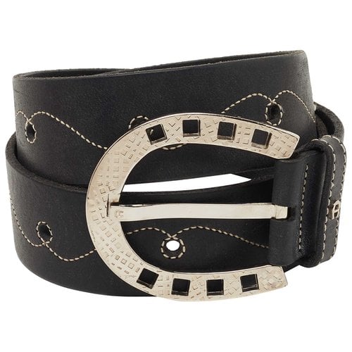 Pre-owned Aigner Leather Belt In Black