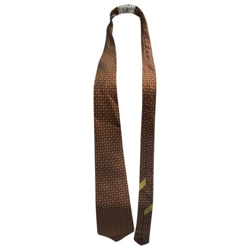 Pre-owned Ferragamo Silk Tie In Brown