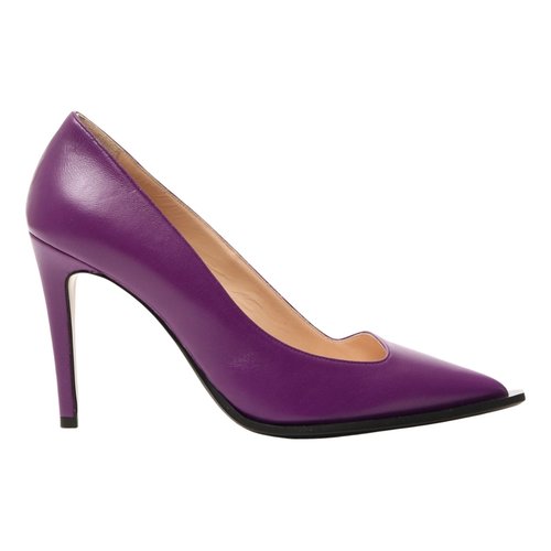 Pre-owned Marina Rinaldi Leather Heels In Purple