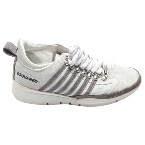 Pre-owned Dsquared2 Leather Trainers In Grey