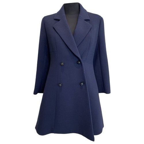 Pre-owned Dior Wool Coat In Blue
