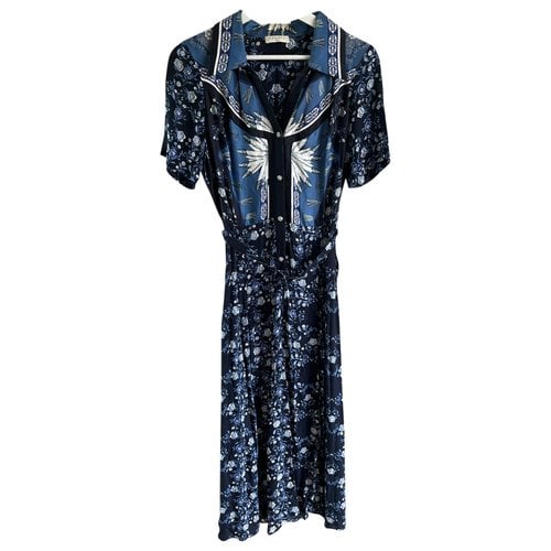 Pre-owned Sandro Mid-length Dress In Navy