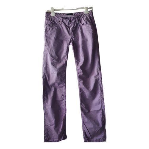 Pre-owned Fay Straight Pants In Purple