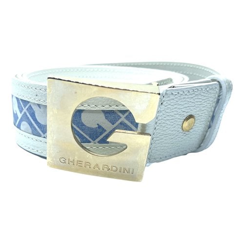 Pre-owned Gherardini Leather Belt In White