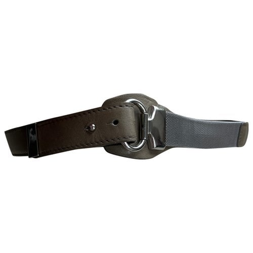 Pre-owned Van Laack Leather Belt In Grey