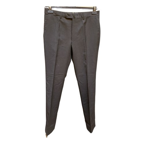 Pre-owned Yohji Yamamoto Wool Trousers In Brown