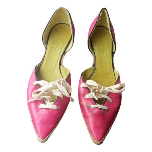 Pre-owned Max Mara Leather Espadrilles In Pink