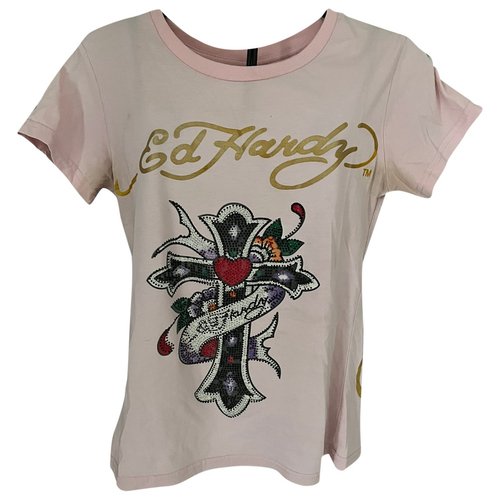 Pre-owned Ed Hardy T-shirt In Pink