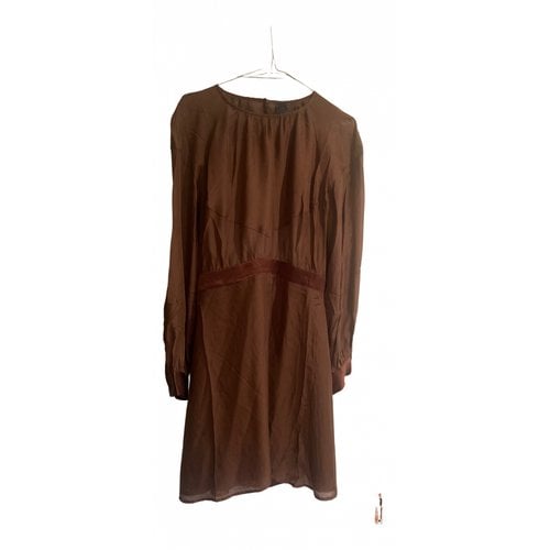 Pre-owned 8 By Yoox Silk Mini Dress In Brown