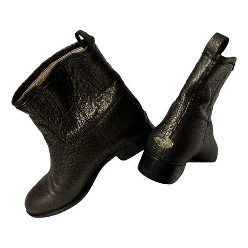 Pre-owned Jimmy Choo Leather Ankle Boots In Metallic