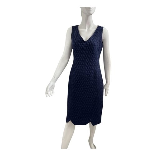Pre-owned Piazza Sempione Wool Mid-length Dress In Navy
