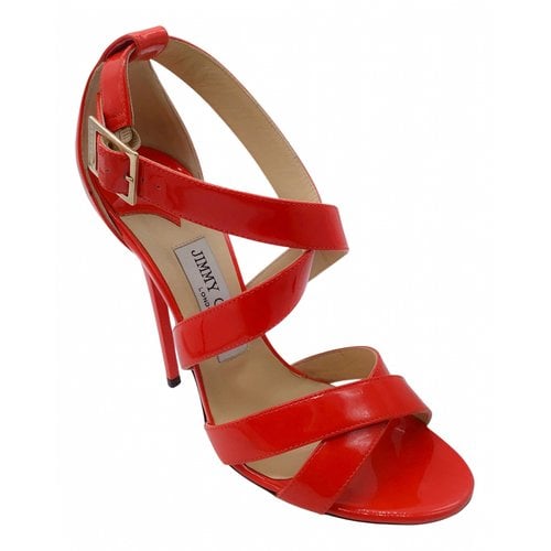 Pre-owned Jimmy Choo Patent Leather Sandal In Orange