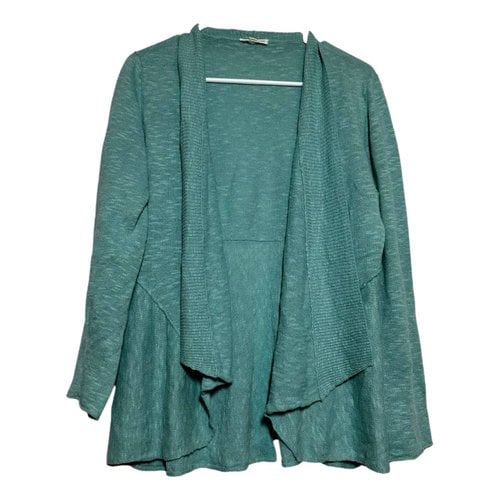 Pre-owned Eileen Fisher Linen Cardigan In Green