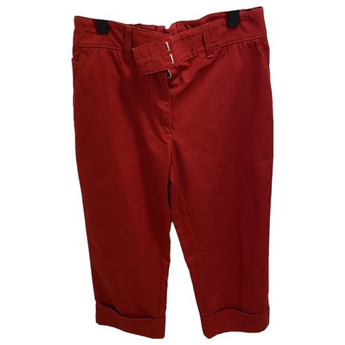 Pre-owned Prada Straight Pants In Red