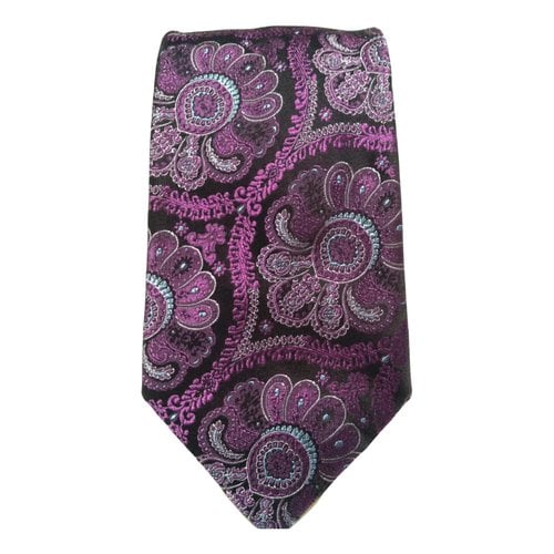 Pre-owned Saks Fifth Avenue Silk Tie In Purple