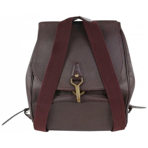 Pre-owned Louis Vuitton Leather Backpack In Burgundy