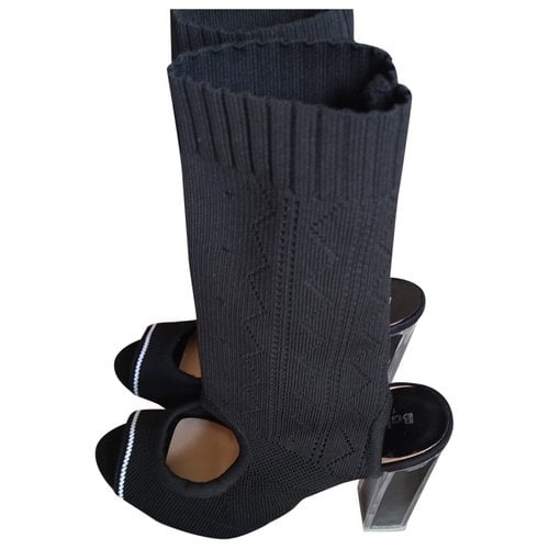 Pre-owned Baldinini Cloth Sandals In Black