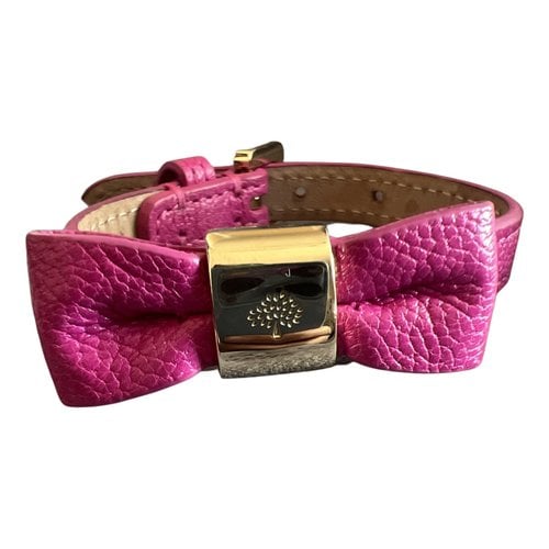 Pre-owned Mulberry Leather Bracelet In Pink