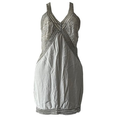 Pre-owned Magali Pascal Silk Mini Dress In Grey