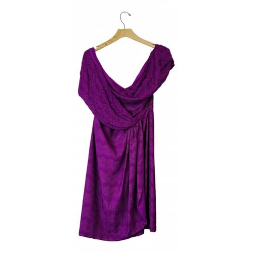 Pre-owned Missoni Silk Mid-length Dress In Purple
