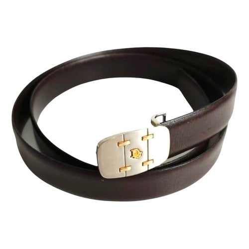 Pre-owned Dior Leather Belt In Brown
