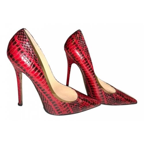 Pre-owned Jimmy Choo Anouk Leather Heels In Red