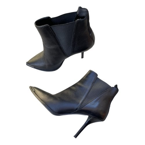 Pre-owned Acne Studios Leather Ankle Boots In Black