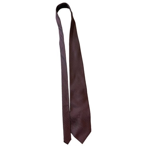 Pre-owned Roccobarocco Silk Tie In Burgundy