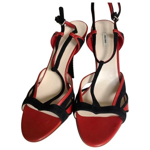 Pre-owned Miu Miu Leather Sandals In Multicolour
