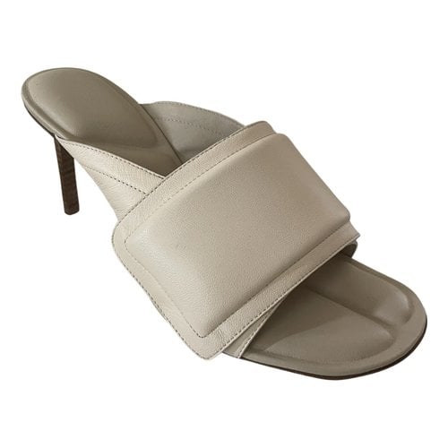 Pre-owned Jacquemus Leather Mules In Beige