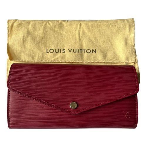 Pre-owned Louis Vuitton Sarah Leather Wallet In Burgundy