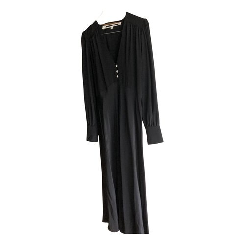 Pre-owned Mcq By Alexander Mcqueen Silk Maxi Dress In Black