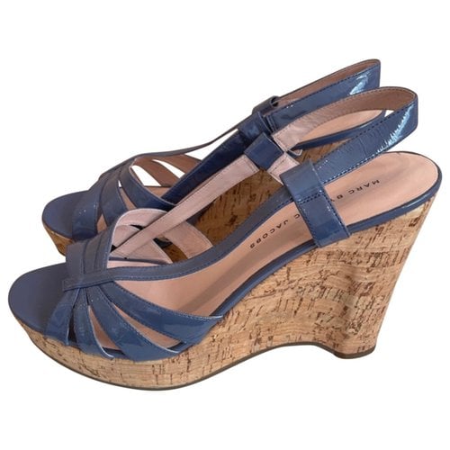 Pre-owned Marc Jacobs Patent Leather Sandal In Blue