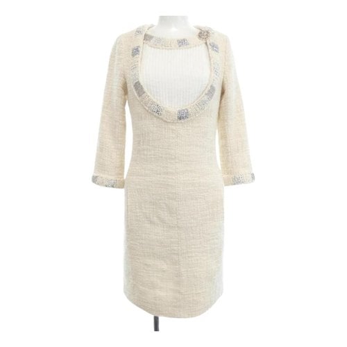 Pre-owned Chanel Linen Mid-length Dress In White
